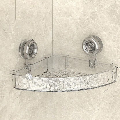 Suction Cup Shower Caddy, Clear Wall Bathroom Shower Organizer, Corner Caddy No Drilling for Kitchen Bathroom Hotel