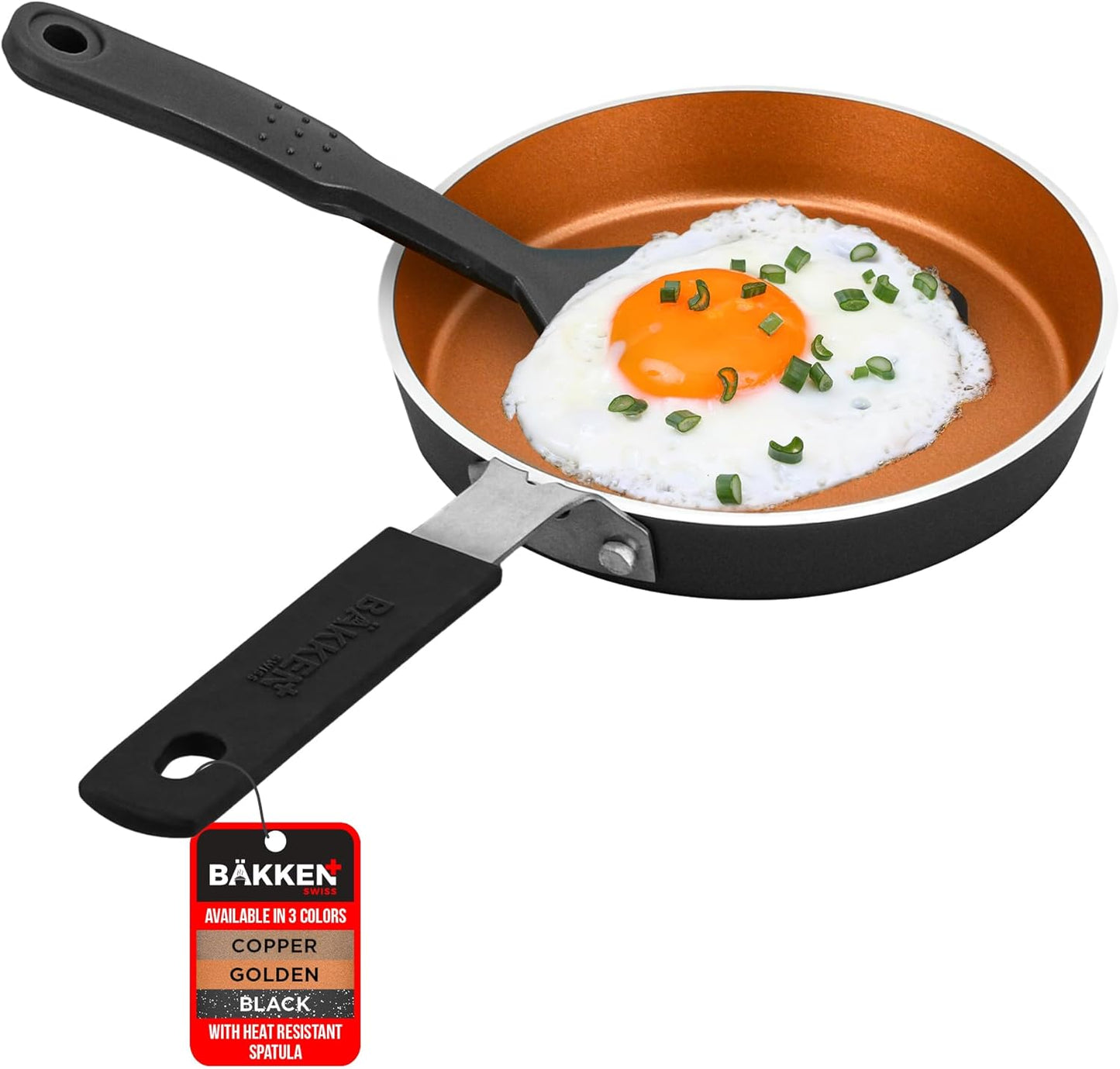 Bakken-Swiss 2-Piece Mini Nonstick Egg Pan & Omelet Pan, 5.5'' Copper Non-Stick Skillet for Eggs and Pancakes