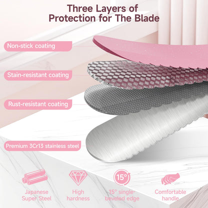 CoquusAid Upgrade Bread Knife for Homemade Bread, World‘s 1st Double Serrated Knife for Crusty Sourdough, 11.6 Inch Stainless Steel Bread Slicer, Professional Sourdough Cutter, Ideal for Gift, Pink