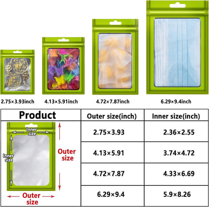 100 Pcs Flat Clear Foil Ziplock Bags, Holographic Food Storage Bags for Party Favor and DIY Crafts