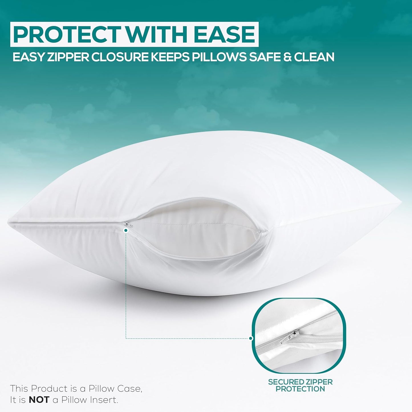 Utopia Bedding King Size Pillow Protectors - Ultra Soft, Waterproof & Bed Bug Proof Encasements (Set of 2)