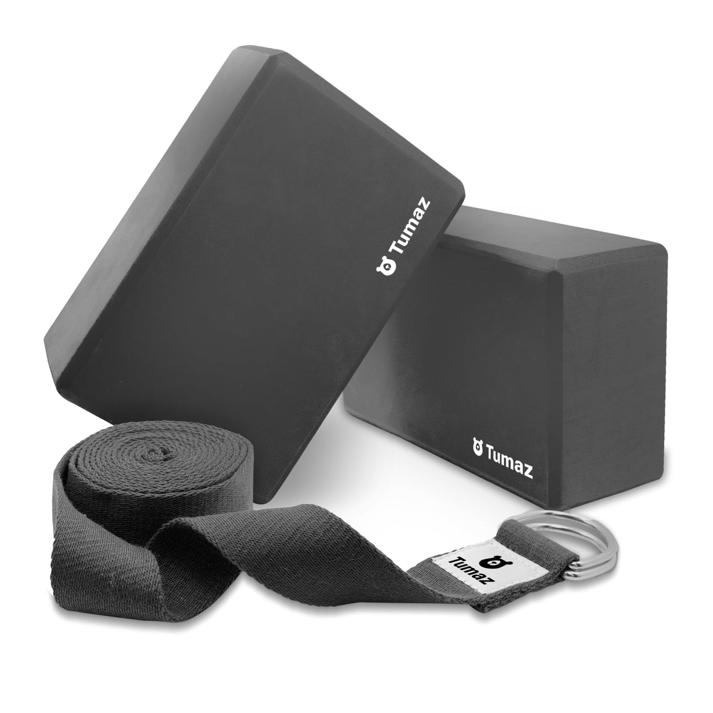 Tumaz Non-Slip Yoga Blocks 2-Pack - High Density/Lightweight EVA Foam & Natural Cork for Stability, Premium Set with E-Book Included