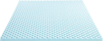 Best Price Mattress 2 Inch Egg Crate Memory Foam, Cooling Gel Infusion Full Mattress Topper, Blue