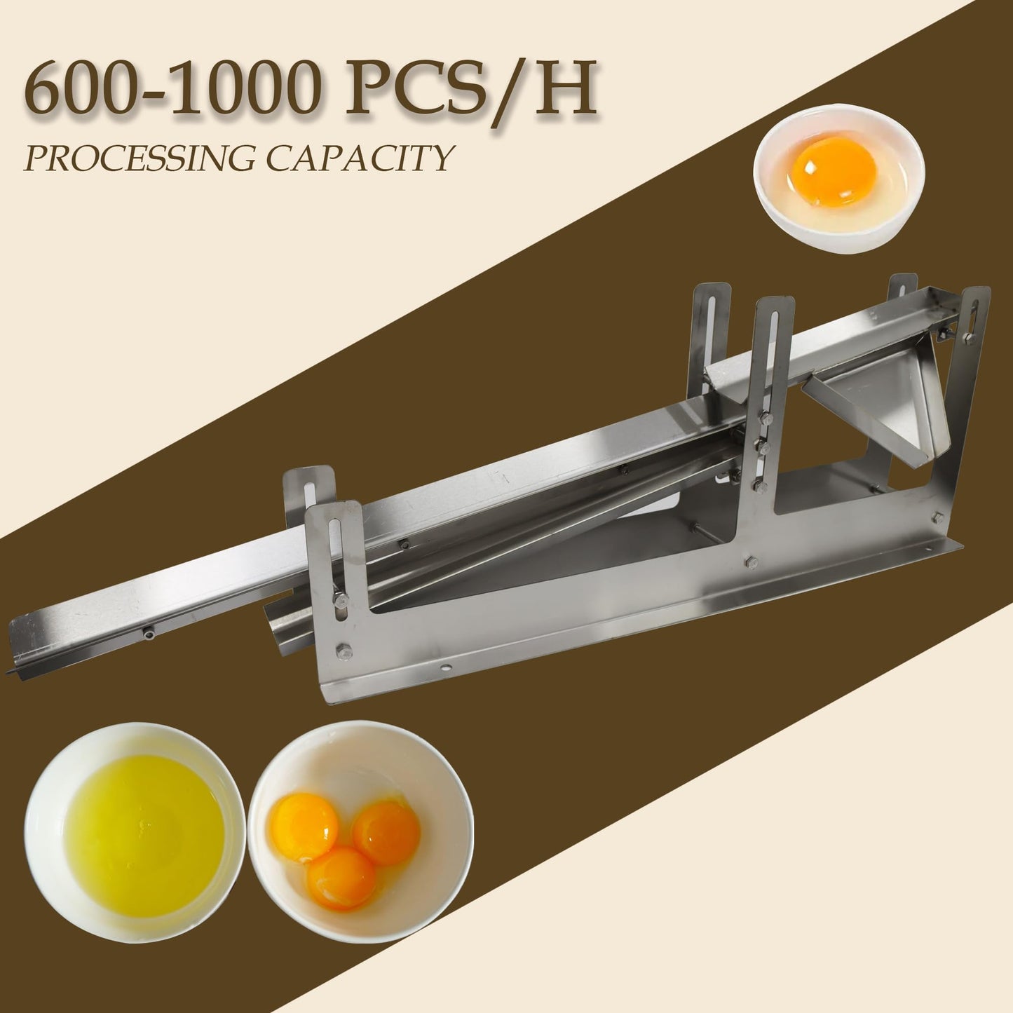 Maisutseb Commerical Egg Yolk White Separator 600-1000 Pcs/h Egg Divider Stainless Steel Egg Separation Tool Professional Egg White Yolk Sifting Filter for Bakery Restaurants Baking Enthusiasts