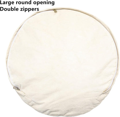 20x12 Inches Asuprui Ottoman Pouf Unstuffed Ottoman Foot Rest Floor Pouf Round Floor Bean Bag Chair No Filler Foot Rest