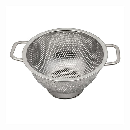 Fox Run Small Stainless Steel Colander, 1 Quart Pasta Strainer With Handles, 7.8” x 9.5” x 4”