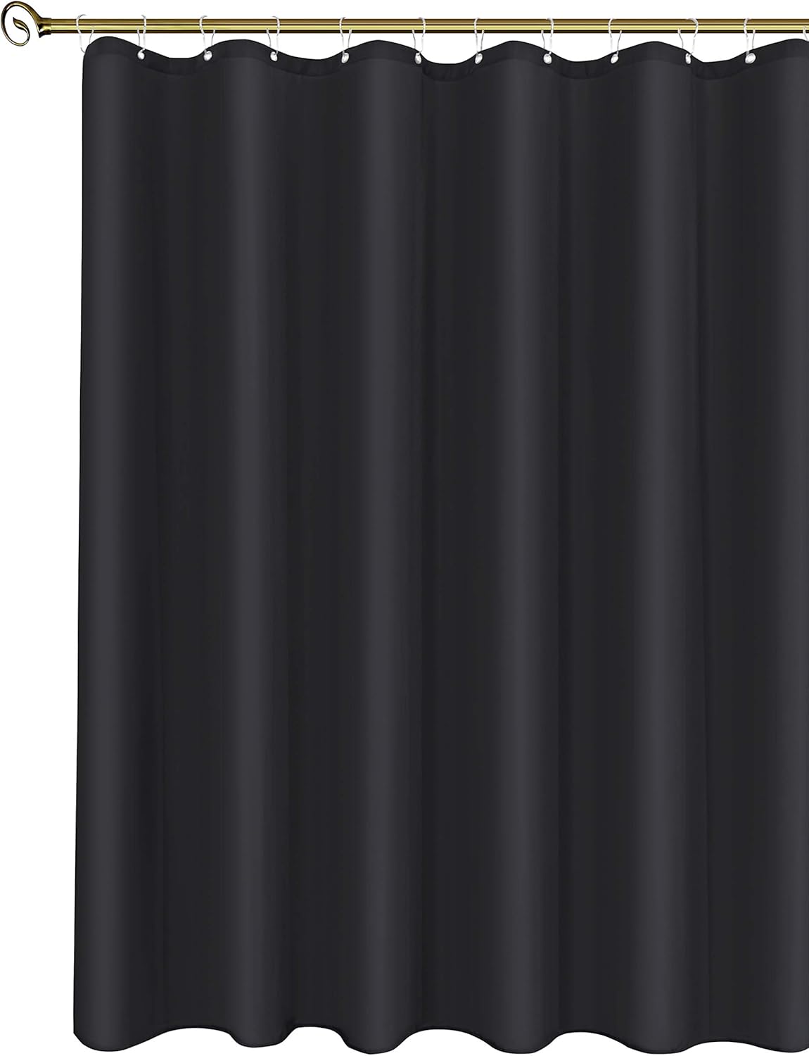 Biscaynebay Fabric Narrow Shower Stall Curtain Liners - 40" x 72", Black Water Resistant Bathroom Curtains