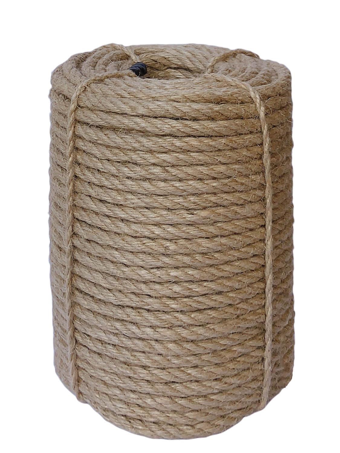 ILIKEEC 8mm Jute Rope, 164 Feet Braided Heavy Duty Twine, Thick Jute Twine Rope for Cat Scratch Post, Craft,DIY Artwork, Bundling, Home Decor, Gardening Applications (8MM 164FT)