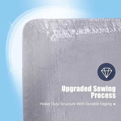 HOMESURE Large Water-Resistant Storage Bags - Heavy Duty with Zippers & Handles | 4 Pack, Silver