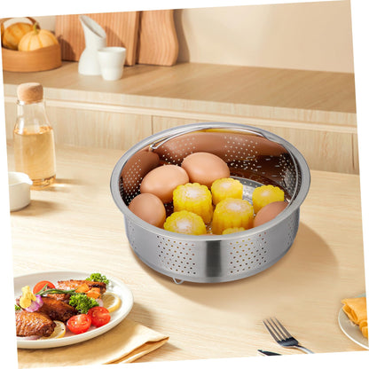 DOITOOL Stainless Steel Steamer Basket for Pot, 8.65inch/22cm Vegetable Steamer Basket Insert Steaming Rack with Handle, Vegetables Fruit Strainers and Colanders for Home Kitchen Cooking