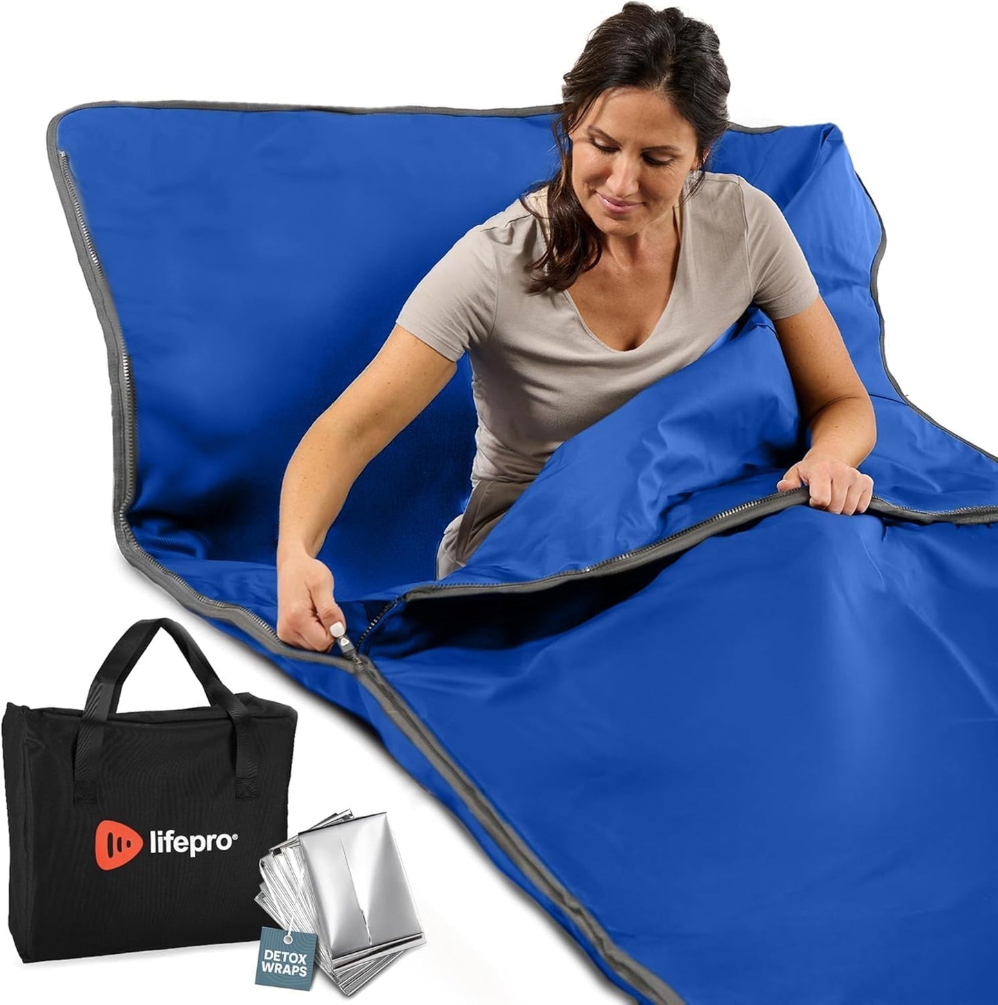 LifePro RejuvaWrap Infrared Sauna Blanket — Portable Sauna Bag with 9 Temp Levels Low EMF Far Infrared Heating — At Home Full Body Rejuvenation & Relaxation