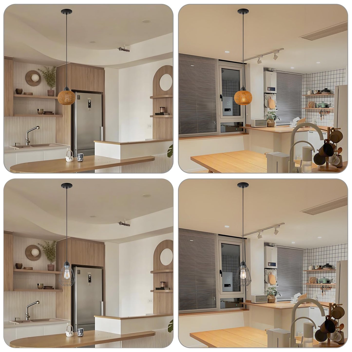 SIXZOONM Small Pendant Light Kit - ORB, DIY Make Farmhouse & Modern Kitchen Island Pendant Lights, Hanging Light Fixtures Ceiling Mount, Adjustable Height, 1 Pack（Shade and Bulb Not Included）