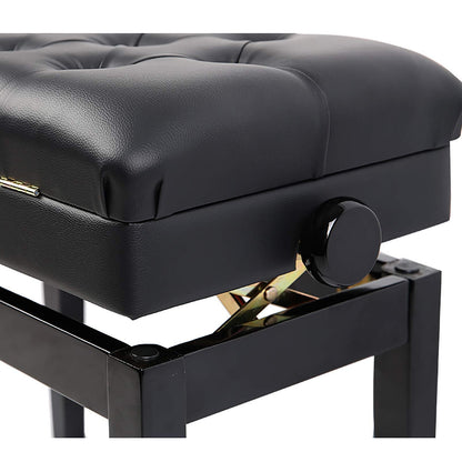 ELUKHT Leather Piano Bench Double Adjustable Padded Piano Bench82CM Soft Leather Keyboard Piano Stool with Storage Box Solid Hard Wood Construction,