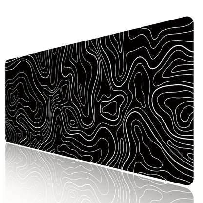 HGWALP Large Gaming TOPO Keyboard Mouse Pad Black Topographic Mouse Pad with Anti-Slip Rubber Base, Extended XXL Long Gaming Mousepad Big Mouse Pads for Desk,31.5 X 11.8 Inch