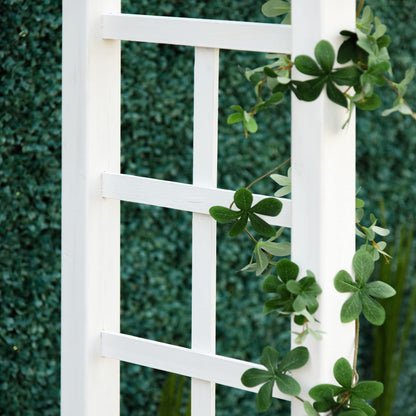 85" Wooden Garden Arbor for Wedding & Ceremony, Outdoor Garden Arch Trellis for Climbing Vines – White