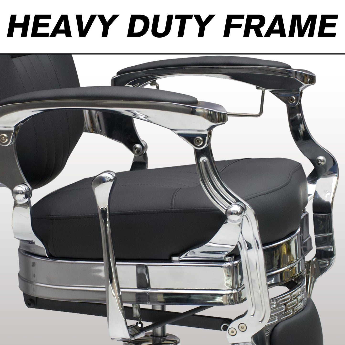 Professional Barber Chair - Hydraulic Salon & Tattoo Chair, 550lb Capacity, 360° Swivel & 160° Recline, Adjustable Headrest (Vintage Silver)