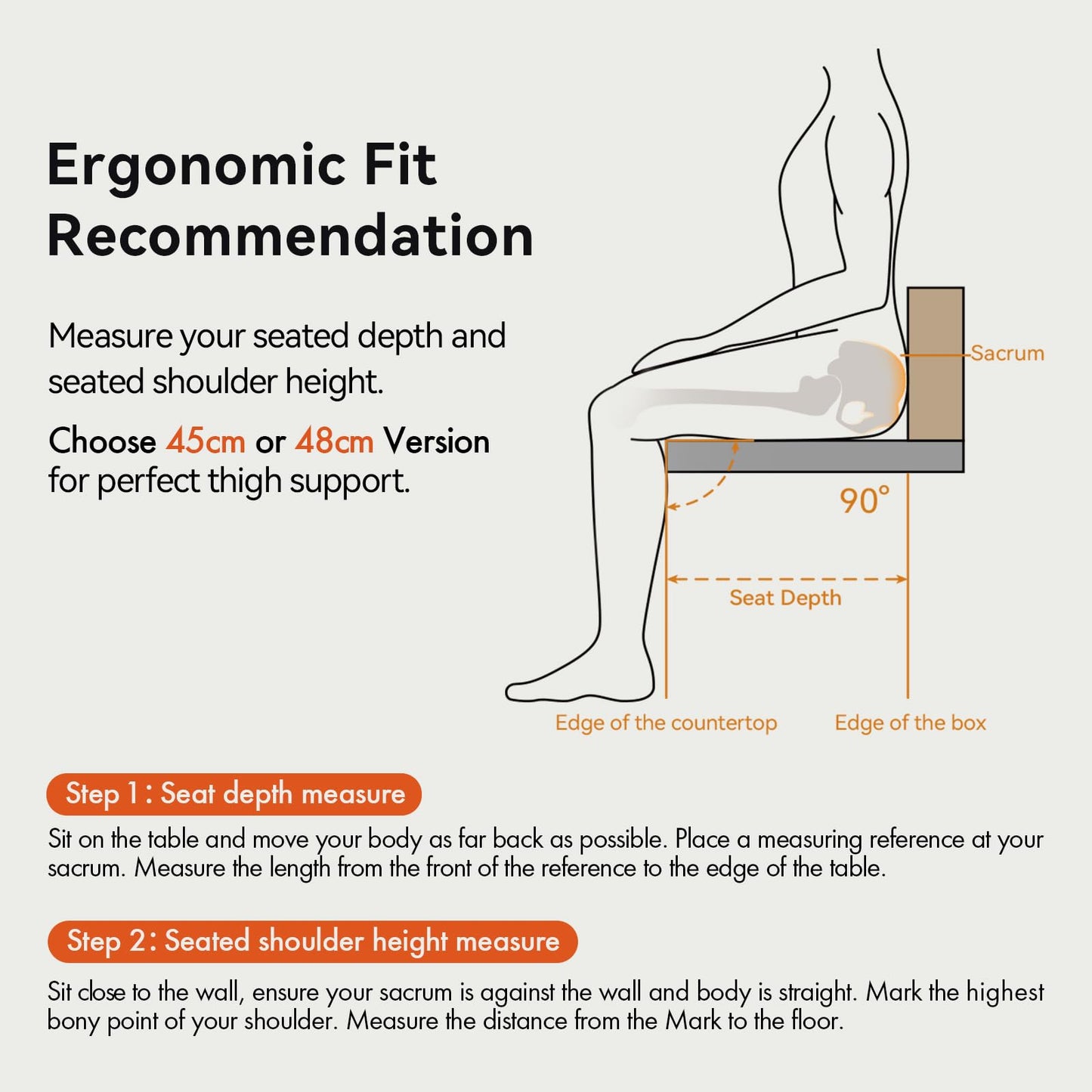 LiberNovo Dynamic Ergonomic Desk Chair + StepSync Footrest Bundle - Comfy Home Office Chair with Adaptive Lumbar Support, 160° Recline & Built-in Spine Stretch, Black+48cm