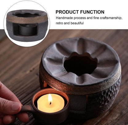 Hemoton Ceramic Tea Warmer, Teapot Warmer Candle Stand for Heating Tea