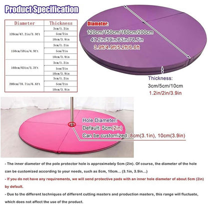 Portable Foldable Crash Mat for Pole Dance, Yoga & Exercise - Non-Slip Safety Padding for Training, Gymnastics, Dance, and Fitness Activities