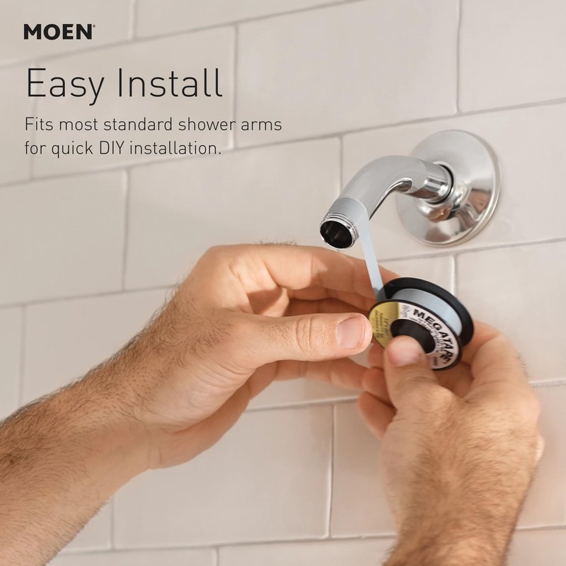 Moen Brushed Nickel Hydro Energetix Eight-Function Showerhead with Standard 5" Diameter Spray Head, 200W0SRN
