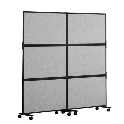 VEVOR Office Divider, 2 Panel Office Partition, Freestanding Office Divider Wall Partition & Privacy Divider Reduce Noise and Room Separation, Light Grey