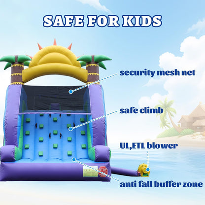 26FT(L) Commercial Grade Water Slide for Adults, (Double Slides) (Heavy Duty Full PVC) (Big Airtight Water Pool), (1100w UL Blower), Inflatable Waterslide for Backyard, Outdoor Blow up Park