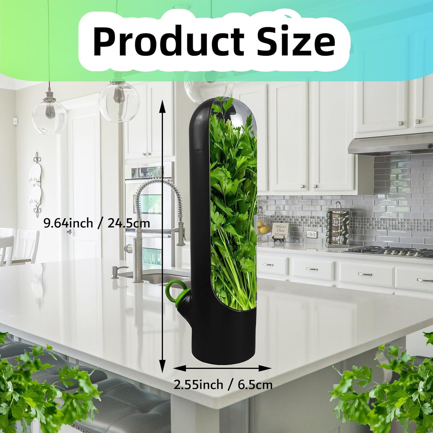 HAPSAON 2-3 Herb Saver for Refrigerator, Herb Keeper for Containers for Refrigerator Keeper for Herb Storage Containers
