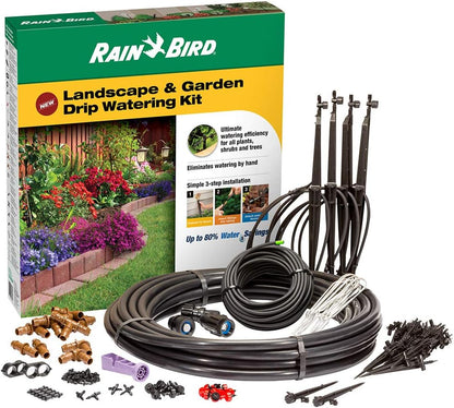 Rain Bird LNDDRIPKIT Drip Irrigation Kit - Efficient Landscape & Garden Watering System with Drippers & Micro-Sprays