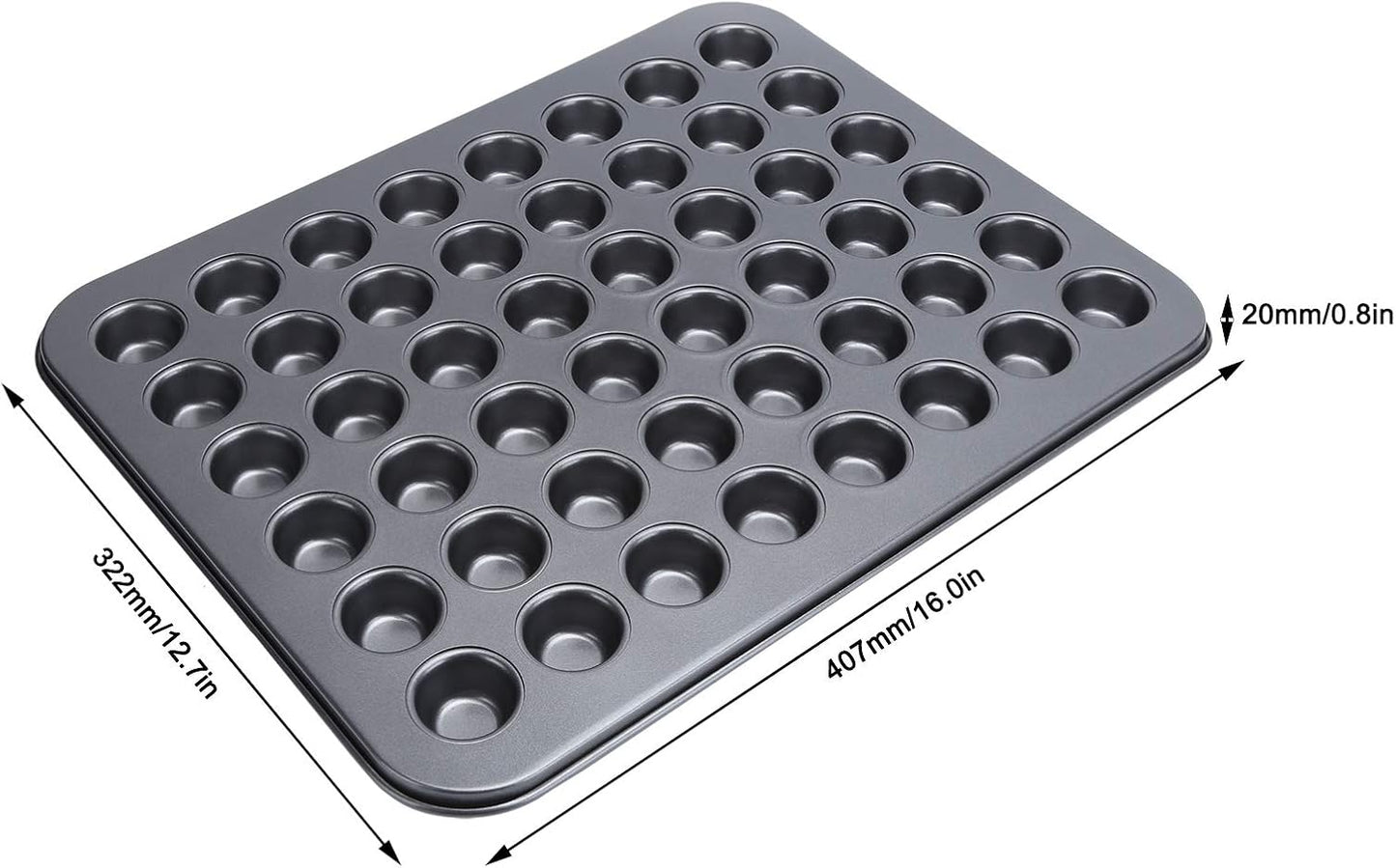 Fdit 48-Cup NonStick Mini Round Cupcake Pan, Bakeware Cooking Accessory for Beautiful Cakes