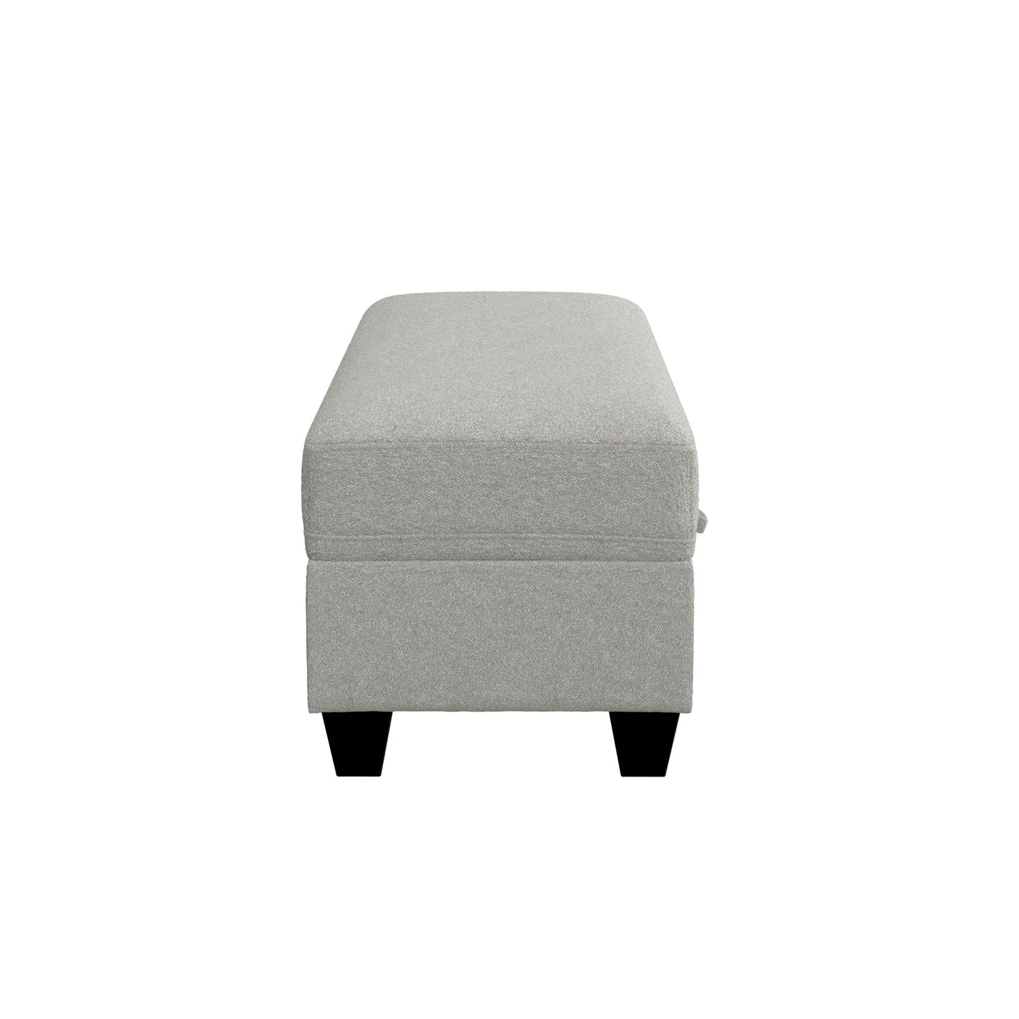GDFStudio 48.6" Storage Ottoman Bench with Hidden Storage, Upholstered Rectangle Ottoman Foot Stool, End of Bed Bench with Solid Wood Legs for Bedroom Living Room Entryway, Easy Assembly, Pebble Gray
