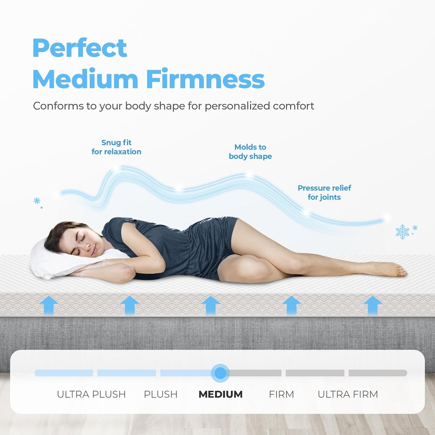 Neo Sleep 10-Inch King Cooling Gel Memory Foam Mattress - Medium Firm Pressure Relief | CertiPUR-US Certified