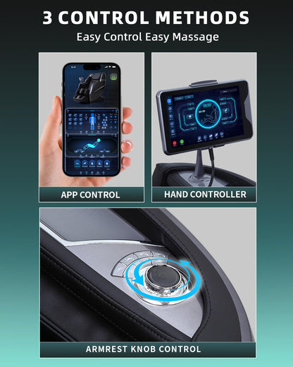 RelaxRelife Massage Chair Full Body, 4D Zero Gravity Massage Chairs, 20 Auto Modes, 11 Massage Technique, 40 Airbags Shiatsu Massage, APP Control with HiFi Bluetooth Speaker Black