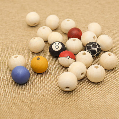 Wood Beads 300pcs 20mm THYSSEN Natural Round Wooden Unfinished Wooden Spacer Beads for Making Decorations and DIY Crafts