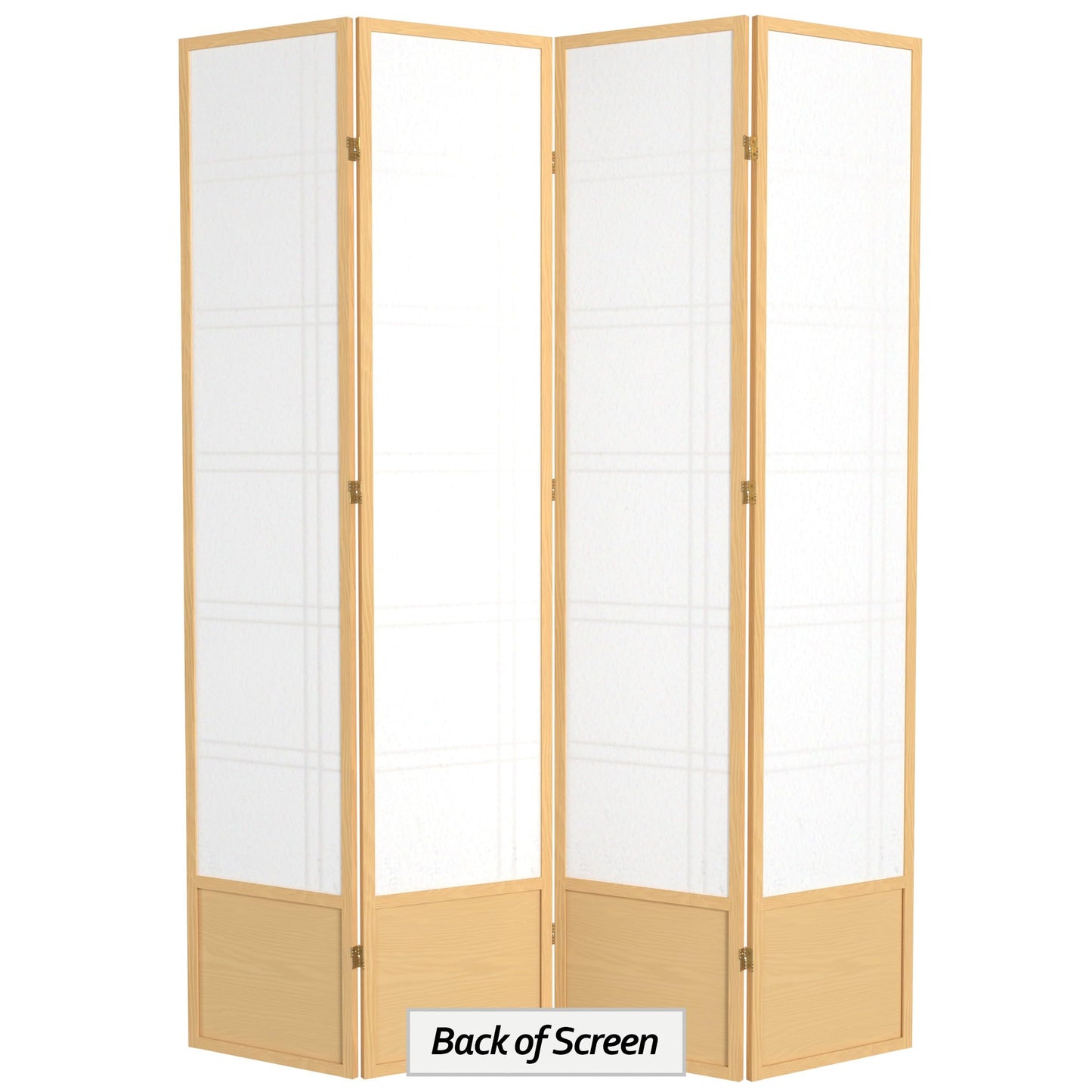 Oriental Furniture 7 ft. Tall Double Cross Shoji Screen - Natural - 4 Panels