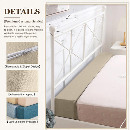 Cover(Beige-LxWxH-76 4 6in) Mattress Extender for Twin/Twin XL/Queen/King Bed, Bed Gap/Space/Crack Filler Between