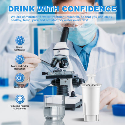 Tikstoy Water Filter Replacement Compatible with Brita Filter & Pitchers, Classic, Mavea, Ob03, 107007, 35557, Water Filter By Tikstoy, Reduce Chlorine and Heavy Metals (6)