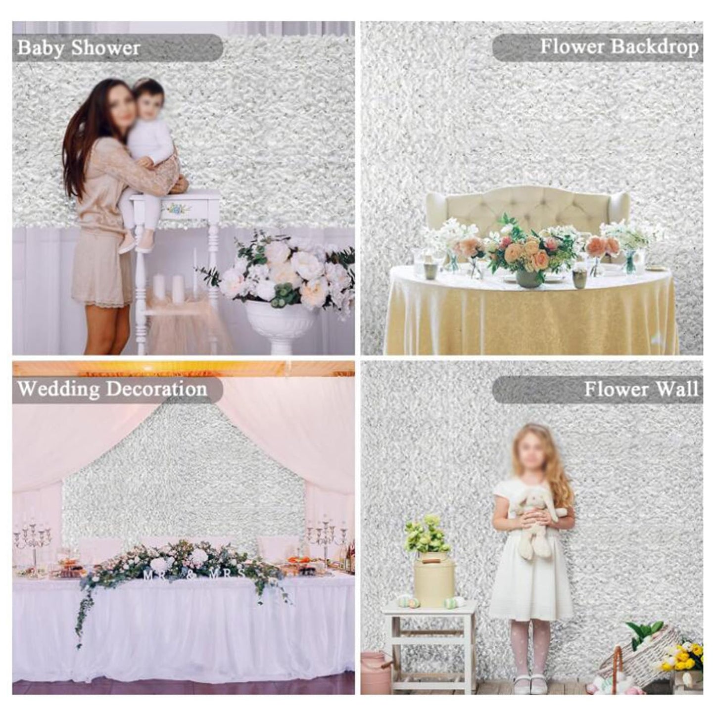 JIIPOREGJ Artificial Hedges Flowers Privacy Fence Screen Panels,for Backdrop Wedding Wall Decoration,Lightweight and Easy to Install,15pcs