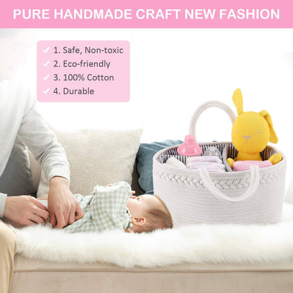 ABenkle Baby Diaper Caddy - Stylish Nursery Storage Bin & Car Organizer for Diapers & Wipes