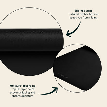 Retrospec Laguna 5mm Yoga Mat - Fitness Mat for Women, Men & Children, Slip-Resistant and Moisture Absorbing Exercise Mat for Home, Pilates, Yoga and Floor Workouts