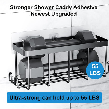14 Pack Lsnisni Shower Caddy Adhesive Replacement, Waterproof Shower Shelf Adhesive Strips, Strong Adhesive Flat Hooks