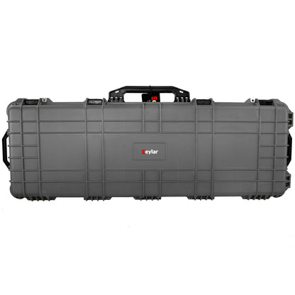 Eylar 53" Inch Protective Roller Rifle Hard Case with Foam, Waterproof & Crushproof, Two Rifles Or Multiple Guns, Pressure Valve with Lockable Fittings Gray (Gray)