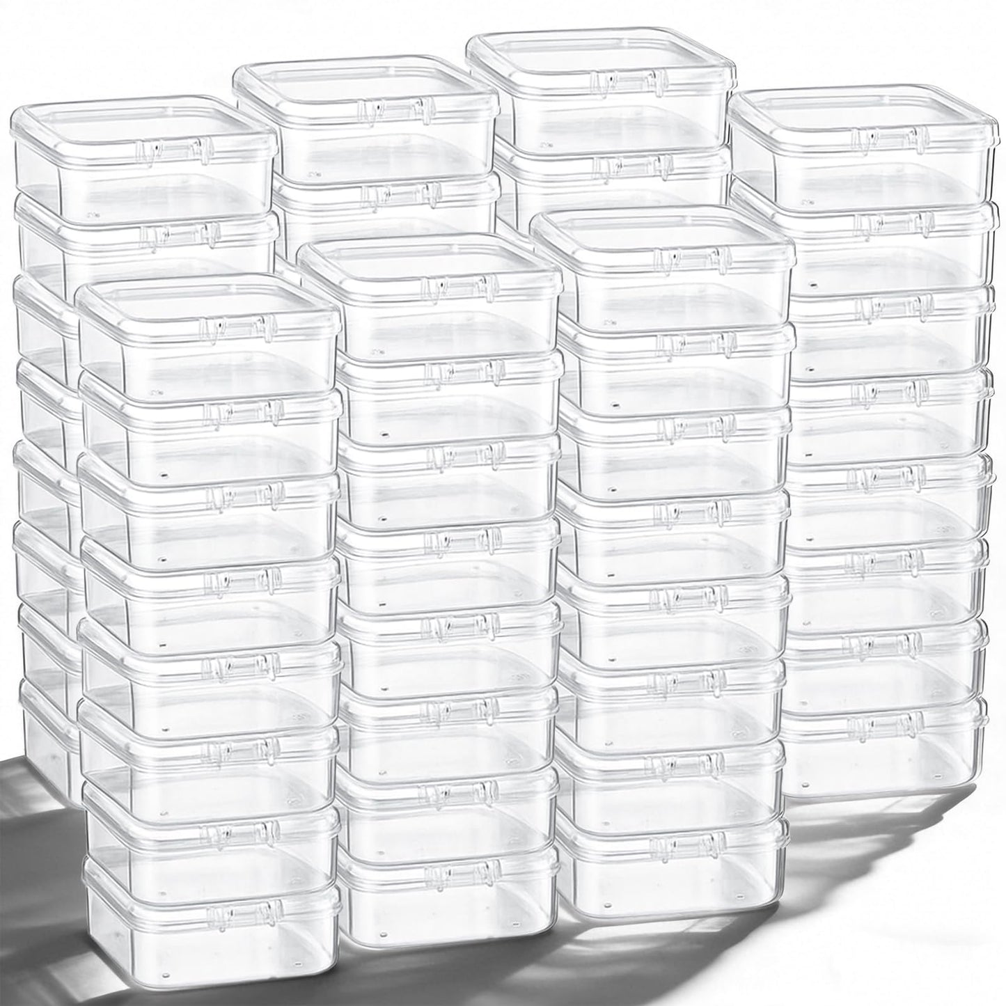 120 Pcs Clear Plastic Beads Storage Containers Box Mini Sizes Rectangular Boxes Small Empty Organizer for Collecting Small Items, Jewelry, Hardware, Arts Crafts Accessories