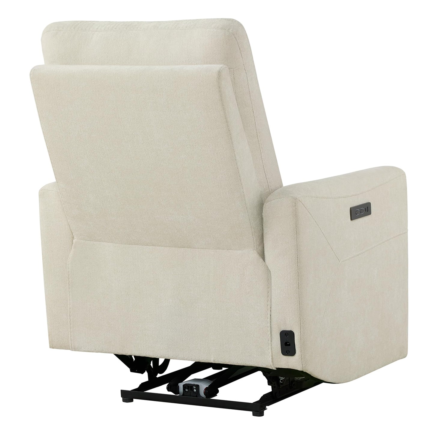 CHITA Power Recliner Chair for Adults, Electric Zero Clearance Wall Hugger Recliner for Small Spaces, Modern Living Room and RV Recliner Chair with Adjustable Power Headrest & Charging Ports, Cream