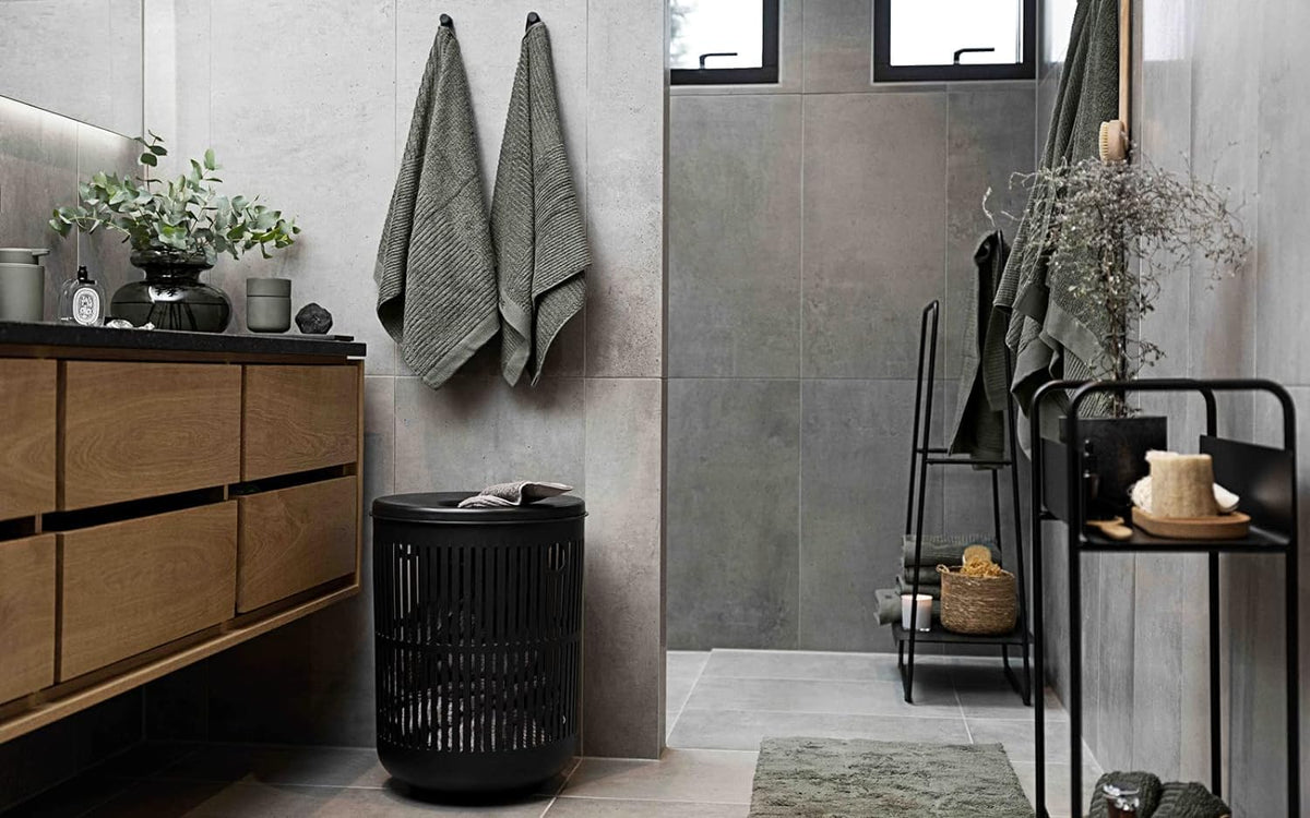 Zone Denmark Laundry Basket - Elevate Your Laundry Routine with Style and Functionality, Soft Grey 16.14x16.14x21.65 inches
