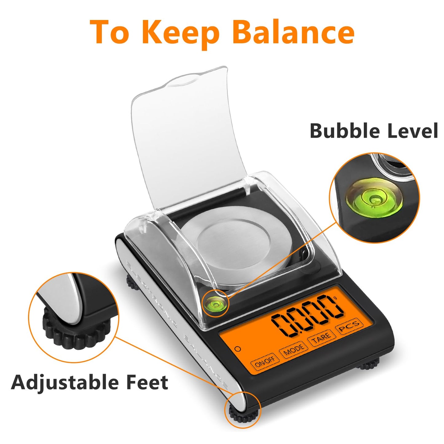 Fuzion Milligram Scale 50g/0.001g, Digital mg Scale with Calibration Weights, Jewelry Scale with Tweezers, Spoon, Bowl, Brush, Micro Scale for Powder, Gold, Herb, Large Display