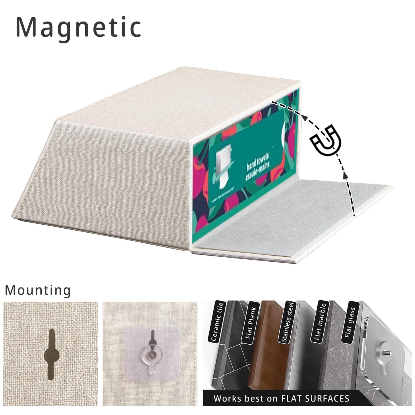 Hand Towels Box Cover Holder,PU Leather Hand Towel Case Compatible with Kleenex Disposable Paper Hand Towels