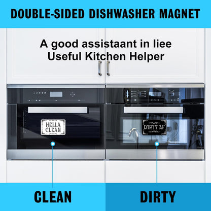 Funny Clean Dirty Dishwasher Magnet, Double Sided Kitchen Reversible Sign, Apartment Kitchen Accessories Decor Magnet
