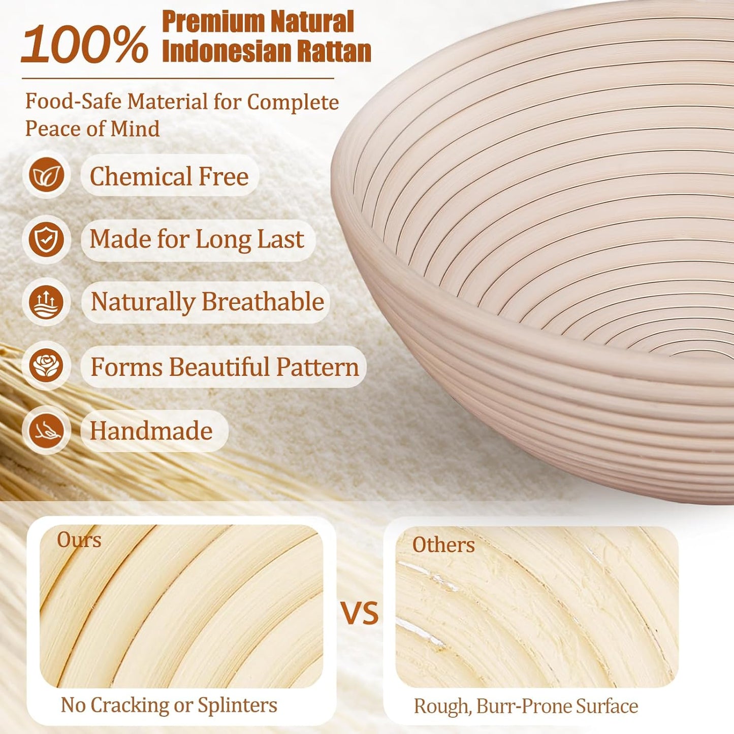 9" 10" Panny Sourdough Starter Kit, Banneton Bread Proofing Basket with Glass Sour Dough Starter Jar, Sourdough Bread
