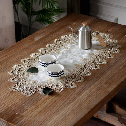 16 36 Inch) ARTABLE Lace Table Runners Rope Embroidery Dresser Scarf Retro Classic Pattern Flowers Natural Fabric