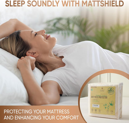 Deluxe Waterproof Organic Mattress Protector Twin - Certified Organic Cotton, Breathable Mattress Pad Cover